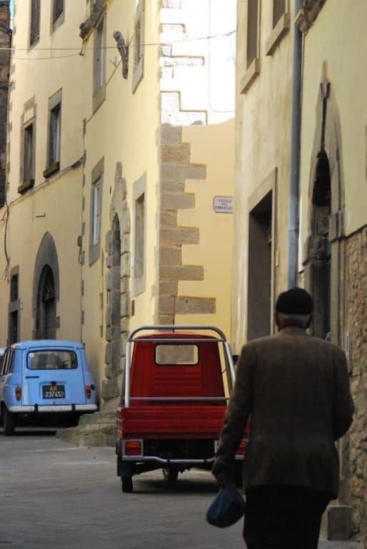 Italy, Cortona – old cars and a man, June 2014