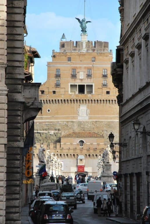 Italy, Rome – street and castle, Nov.2013