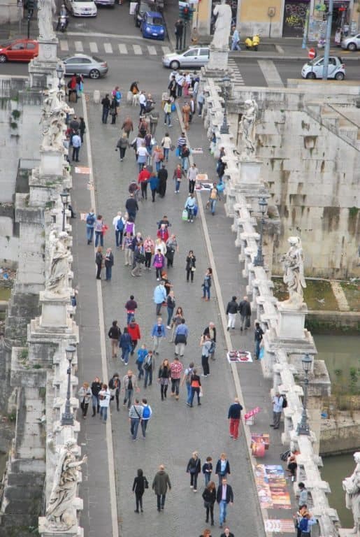 Italy, Rome – people on bridge, Nov.2013