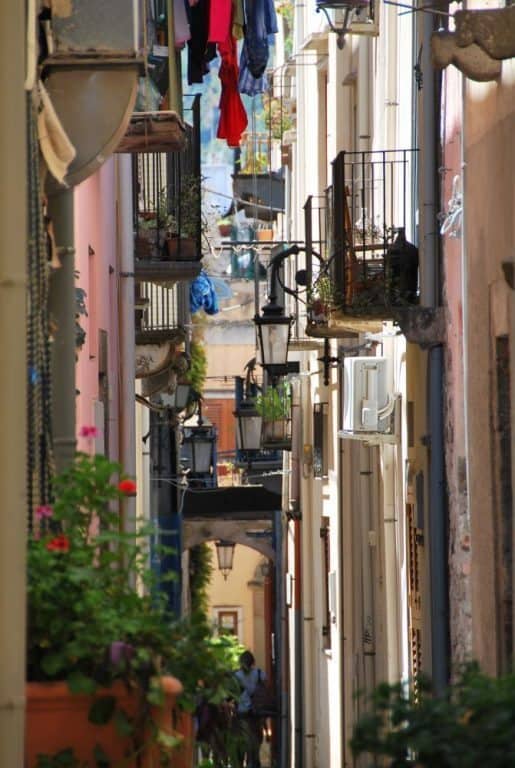 Italy, Sicily, Eolian Islands, Lipari – alley, June 2012