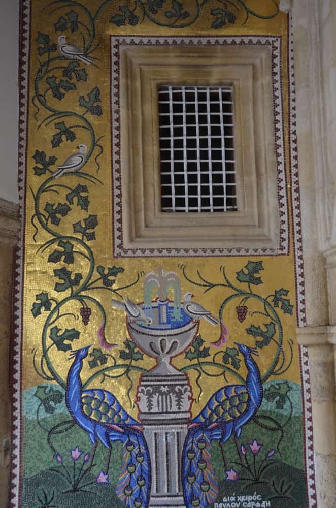 Monastero di Kikkos – mosaico e finestra, Mar.2015