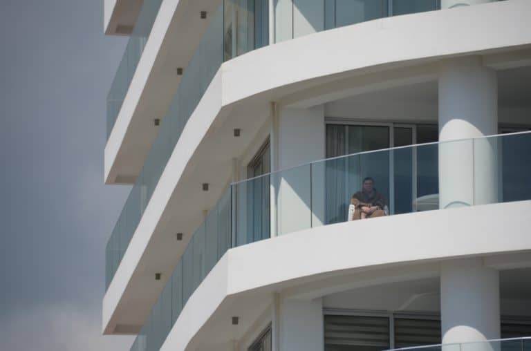 Larnaca – a man at the balcony, Apr.2015