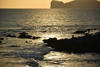 イタリア　サルディニア　アルゲーロ　夕焼け　海　岬