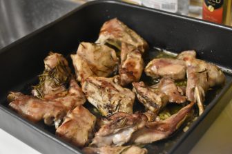 Italy-Sardinia-Alghero-cooked rabbit meat