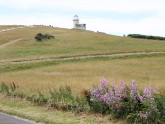 England, Beachy Head – woman in red, July, 2014