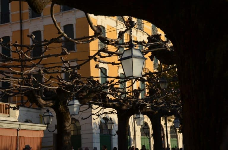 Bellagio – lampioni e albero, Nov.2015 (Lombardia)