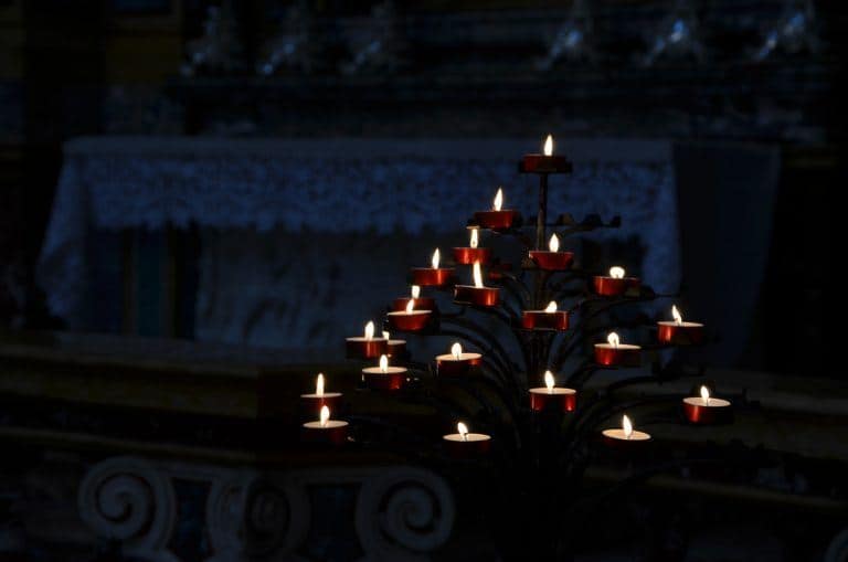 Bergamo, Santa Maria Maggiore – candles, Apr.2018 (Lombardia)