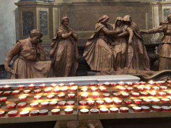 Italy-Bologna-cathedral-statue-'Lamentation of Christ'-candles