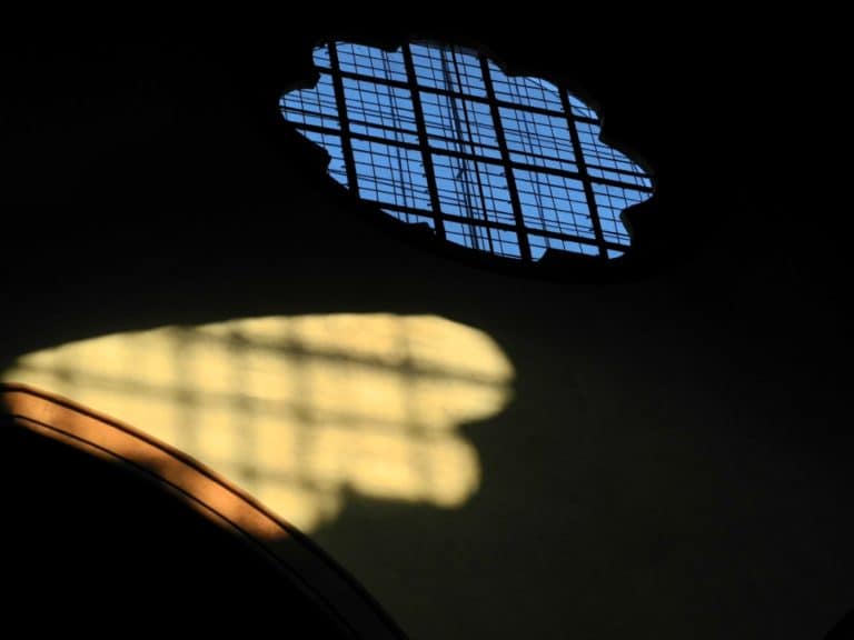 town – window in church, June 2015 (Emilia-Romaña)
