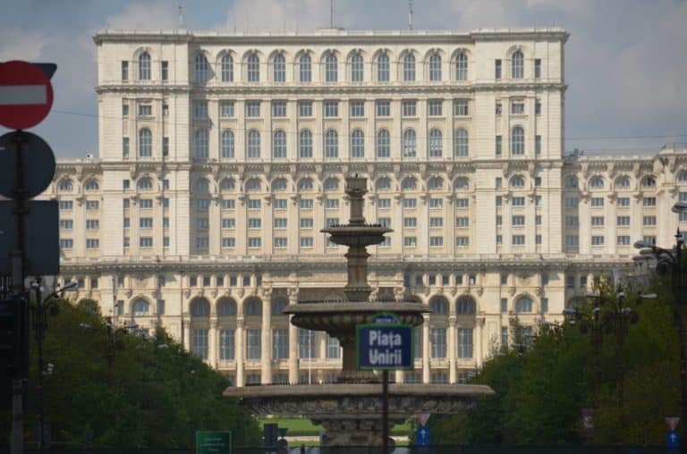 Ceausescu and the Palace of Parliament in Bucharest