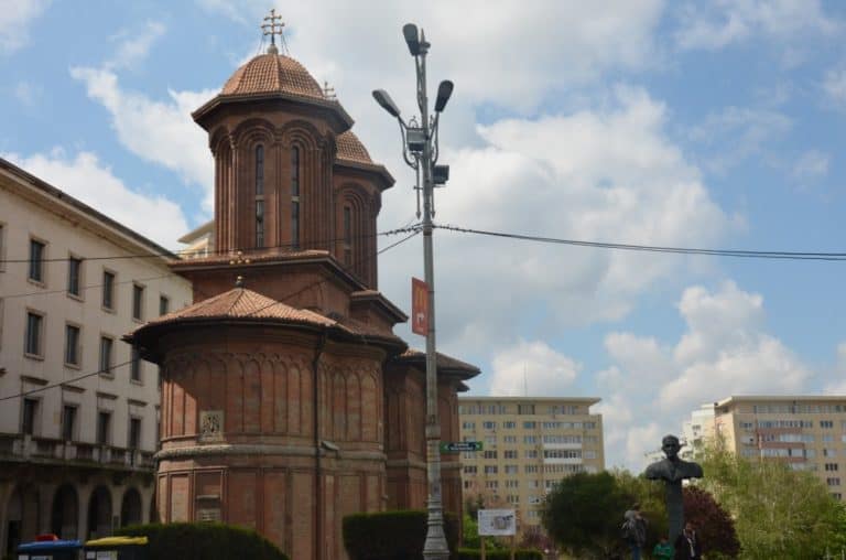 Romania, Bucharest – reddish church, Apr. 2014 (Bucharest)