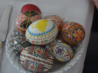 Romania, Bucharest – coloured eggs, Apr. 2014