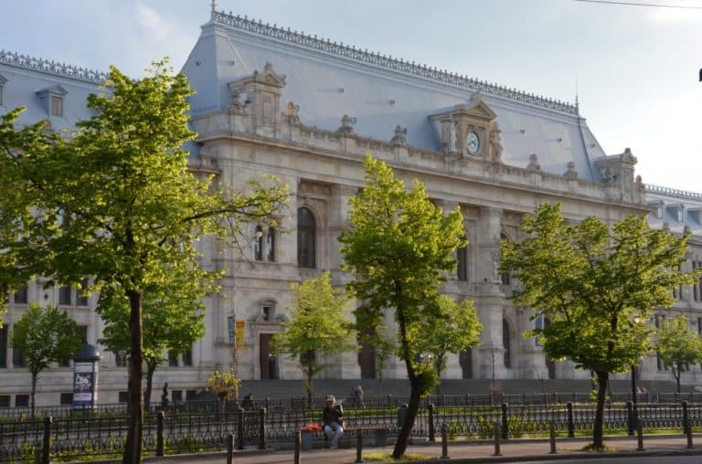 Romania, Bucharest – big house and trees, Apr. 2014 (Bucharest)