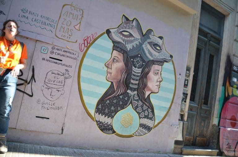 Buenos Aires, Palermo, Graffiti Tour – two heads, Mar. 2018 (Buenos Aires)