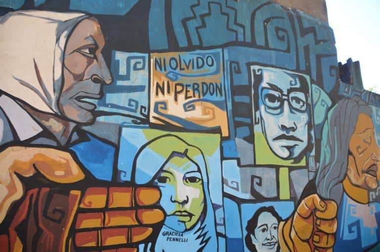 Buenos Aires, La Boca – mural with message, Mar.2018 (Buenos Aires)