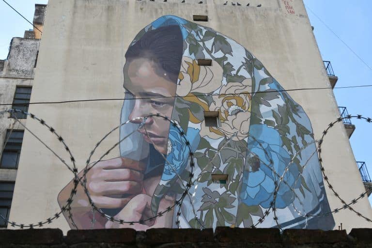 Buenos Aires, La Boca – mural and fence, Mar.2018 (Buenos Aires)
