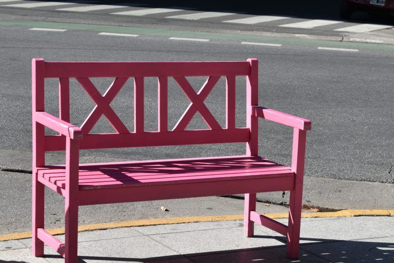 Buenos Aires, Palermo – pink bench, Mar.2018 (Buenos Aires)