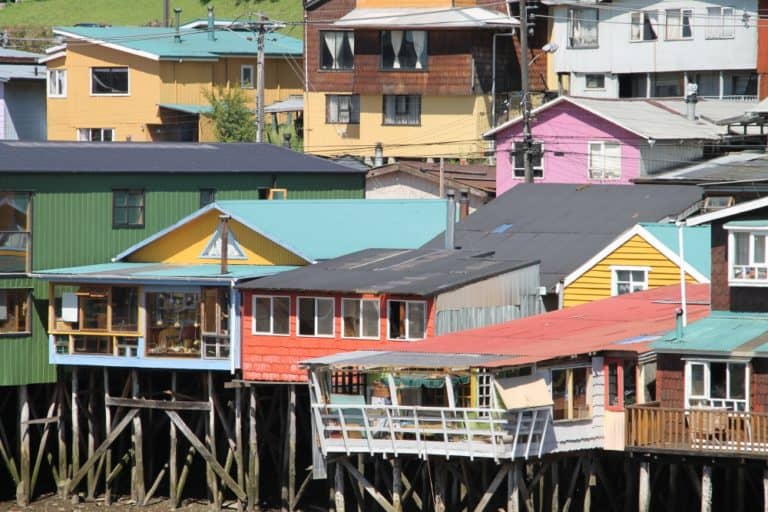 Colourful stilt houses