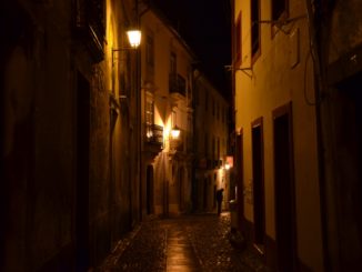 Portogallo, Coimbra – scale di notte, nov.2014