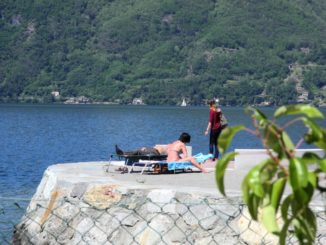 Italy, Clusone – flowers and church, Aug.2013