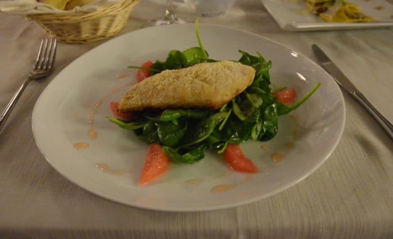 Como – piatto di pesce, Ott.2015 (Lombardia)