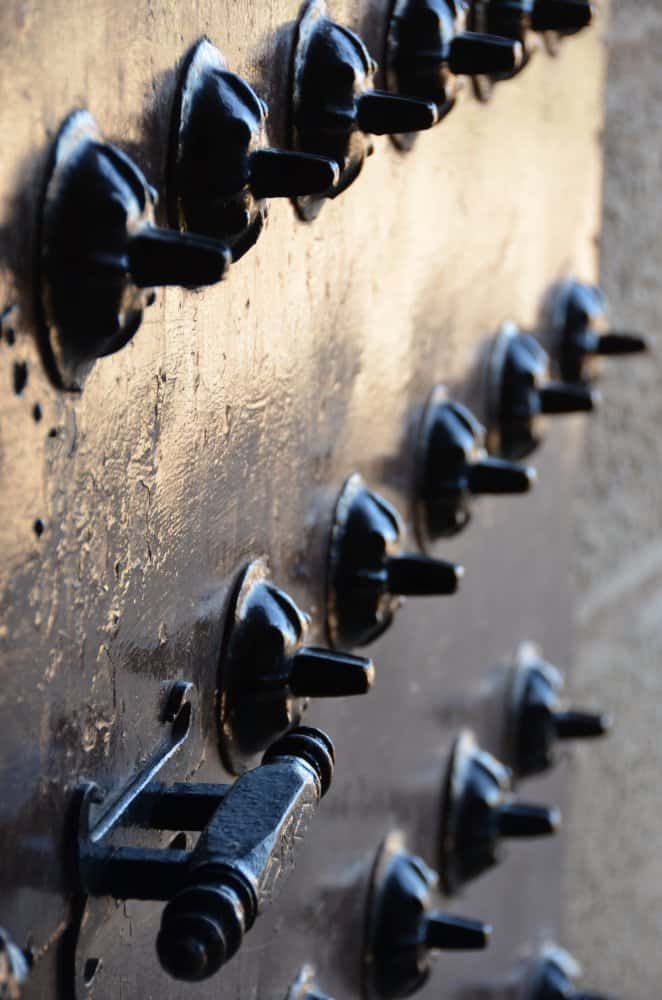 Spain, Consuegra – detail of door, Mar.2014