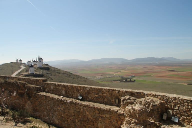 Spain, Consuegra – wall and view, Mar.2014