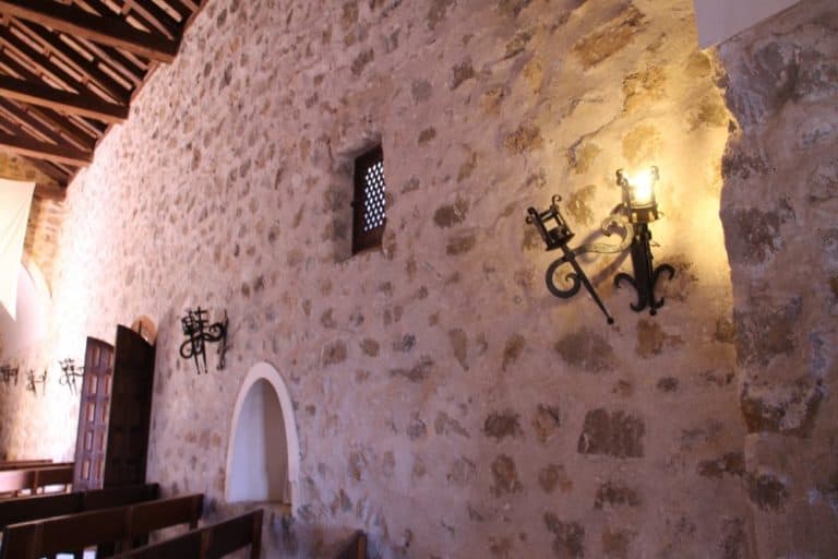 Spain, Consuegra – light in castle, Mar.2014