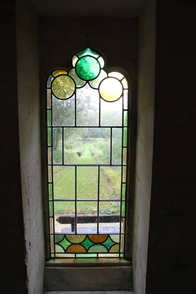 England, RococoGarden – wet window, Oct.2013 (Cotswolds)