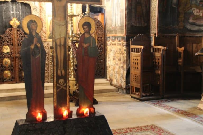 Romania, Cozia Monastery – candles, Apr. 2014 (Valcea)