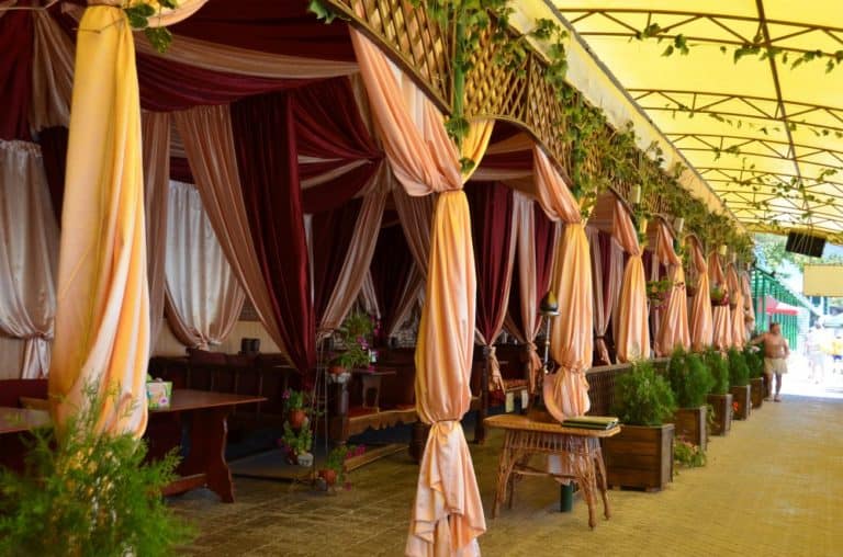 Ukraine, Yalta – restaurant on beach, July 2013 (Yalta)