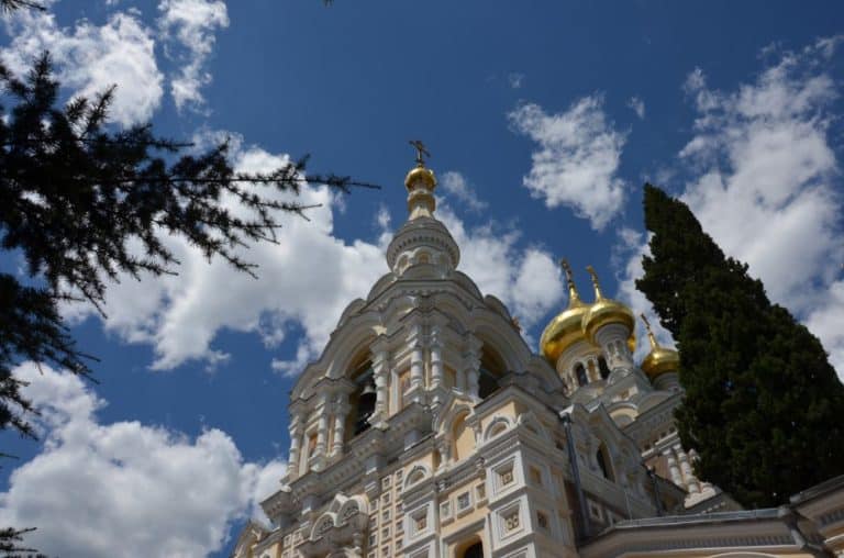 Ukraine, Yalta – church and sky, July 2013 (Yalta)
