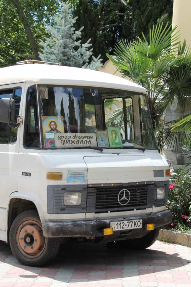 Ukraine, Yalta – religious van, July 2013 (Yalta)