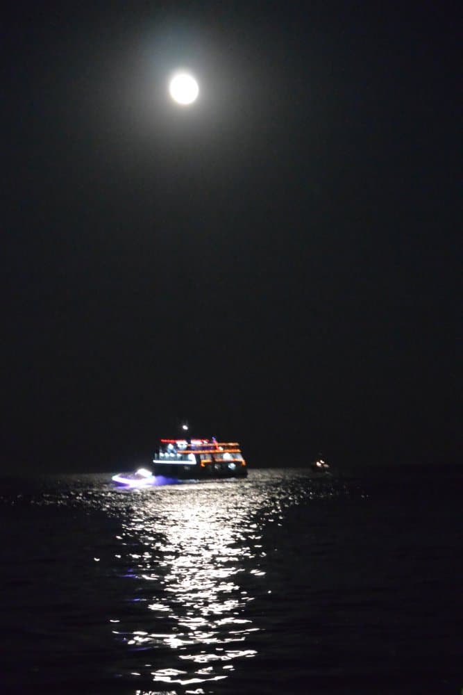 Ukraine, Yalta – a boat in moon light, July 2013 (Yalta)
