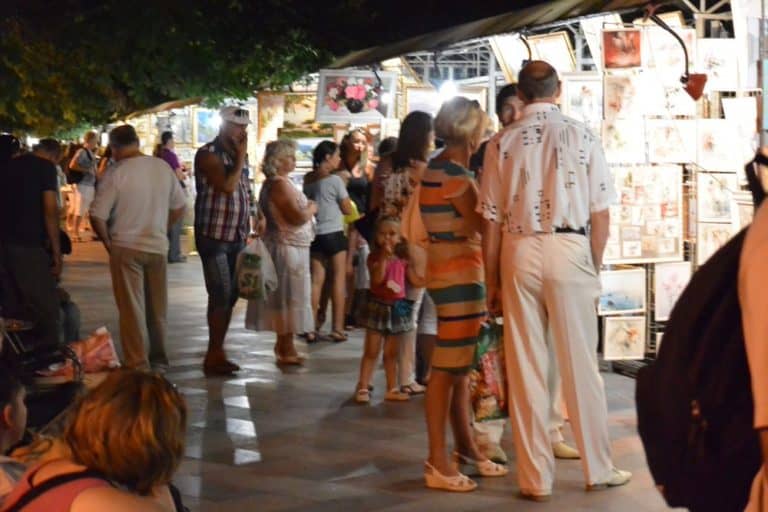 Ukraine, Yalta – bustle at night, July 2013 (Yalta)