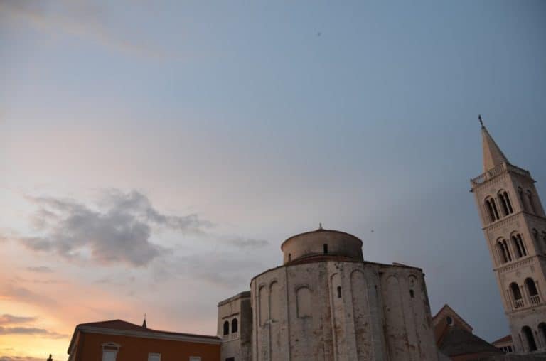Croatia, Zadar – evening sky and church, July 2014 (Zadar)
