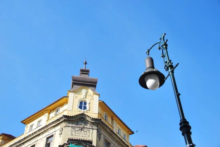 Czech, Prague – lamp and building, Sept.2013 (Prague)
