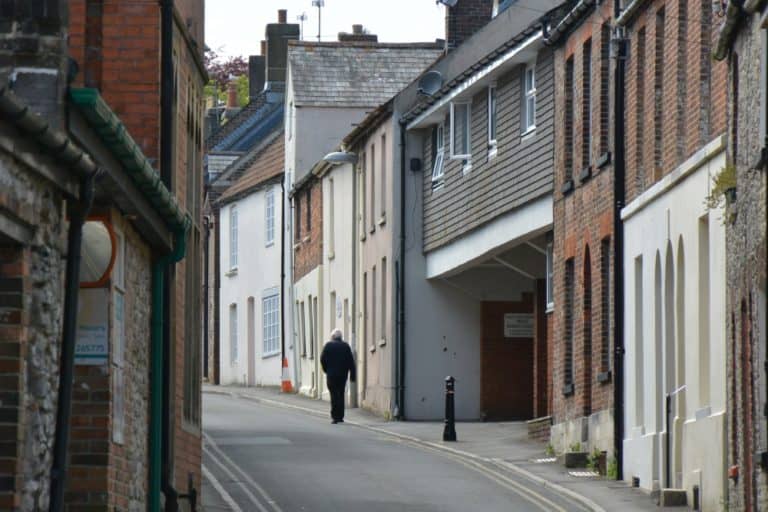 Dorchester – quiet street, May 2015 (Dorset)