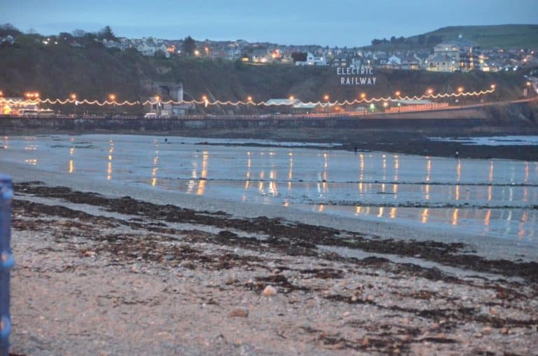Isle of Man, Douglas – lights on sea, May 2014 (Isle of Man)