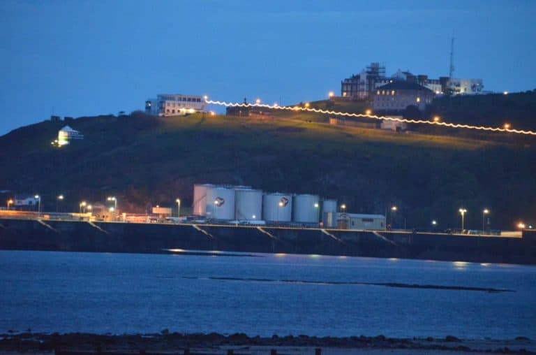 Isle of Man, Douglas – hill at night, May 2014 (Isle of Man)