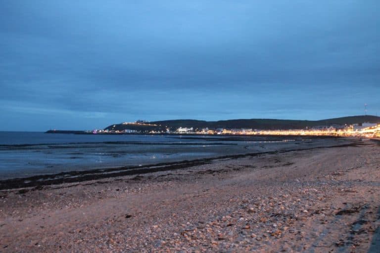 Isle of Man, Douglas – sea at night, May 2014 (Isle of Man)