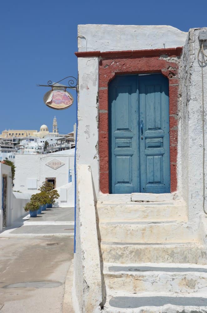 Greece, Santorini, Fira – green door, Aug. 2013 (Santorini)