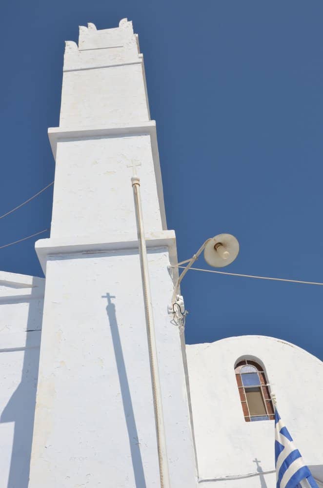 Greece, Santorini, Pyrgos – tower and lamp, Aug.2013 (Santorini)