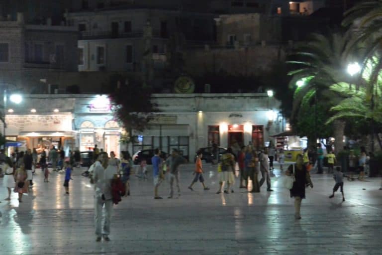 Greece, Syros, Ermoupoli – people at night, Sept.2013 (Syros)