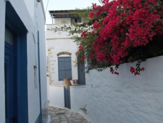 Greece, Tinos – view with church, Sept.2013