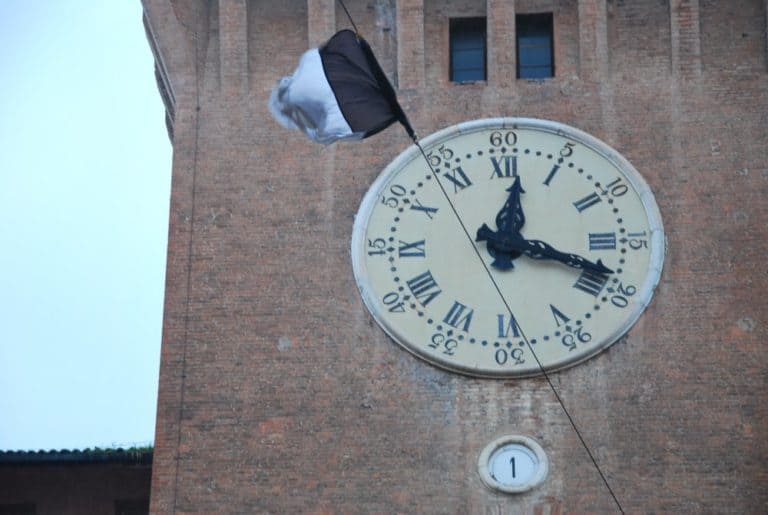 Italy, Ferrara – clock, 2010 (Emilia-Romaña)