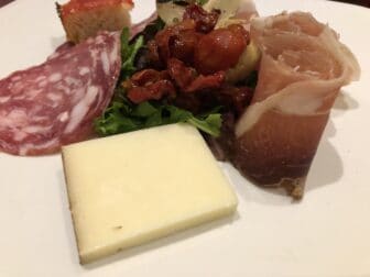 assorted salami and cheese at Tarantella, the Italian restaurant in London