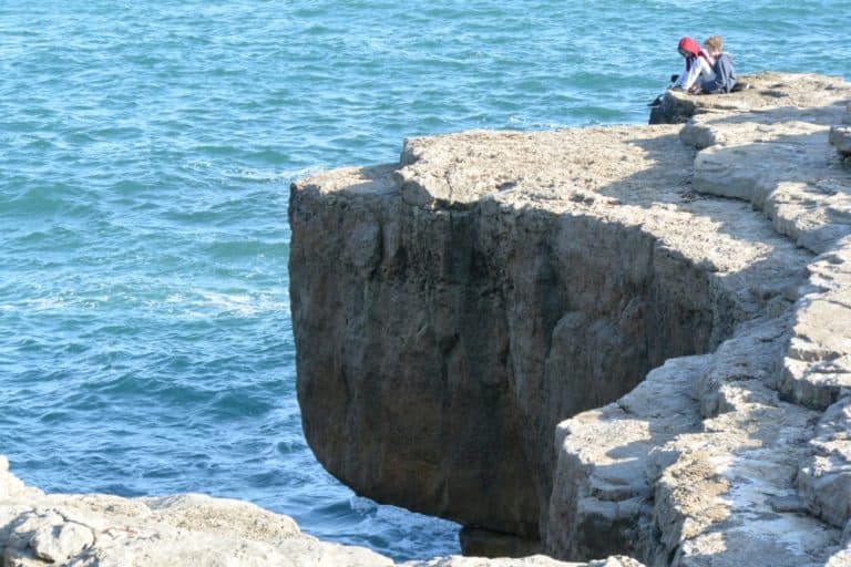 Isle of Portland – cliff and people, May 2015 (Dorset)