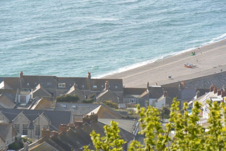 Isle of Portland – houses and beach, May 2015 (Dorset)