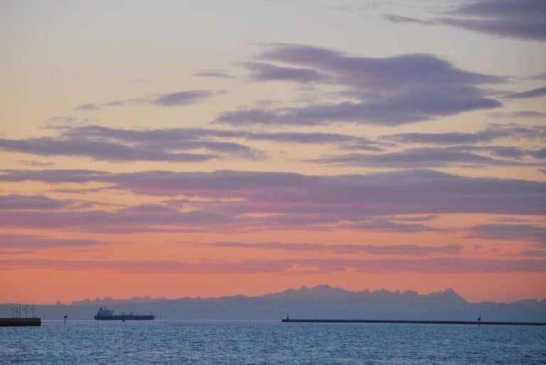 Italy, Muggia – pink sky, Feb. 2014 (Trieste)